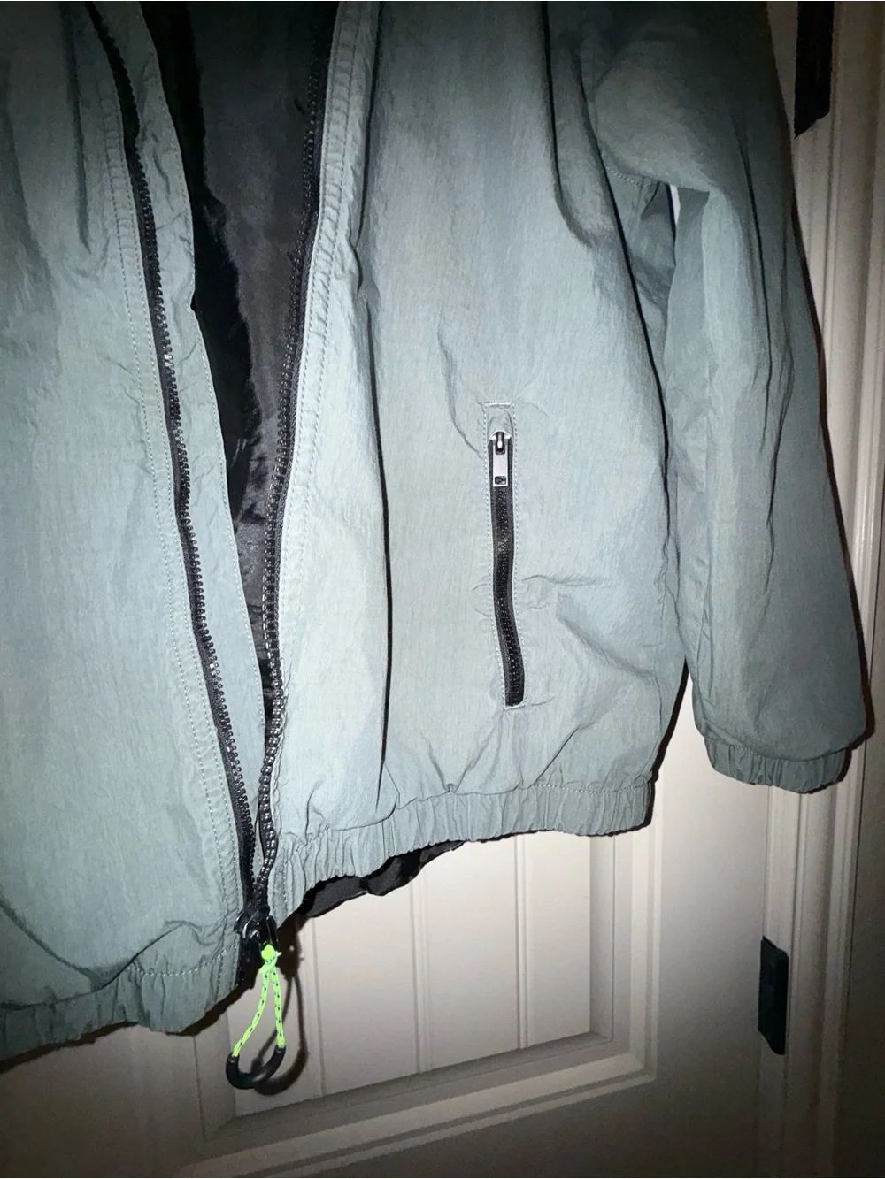 Army Green Windbreaker Jacket with Hood
